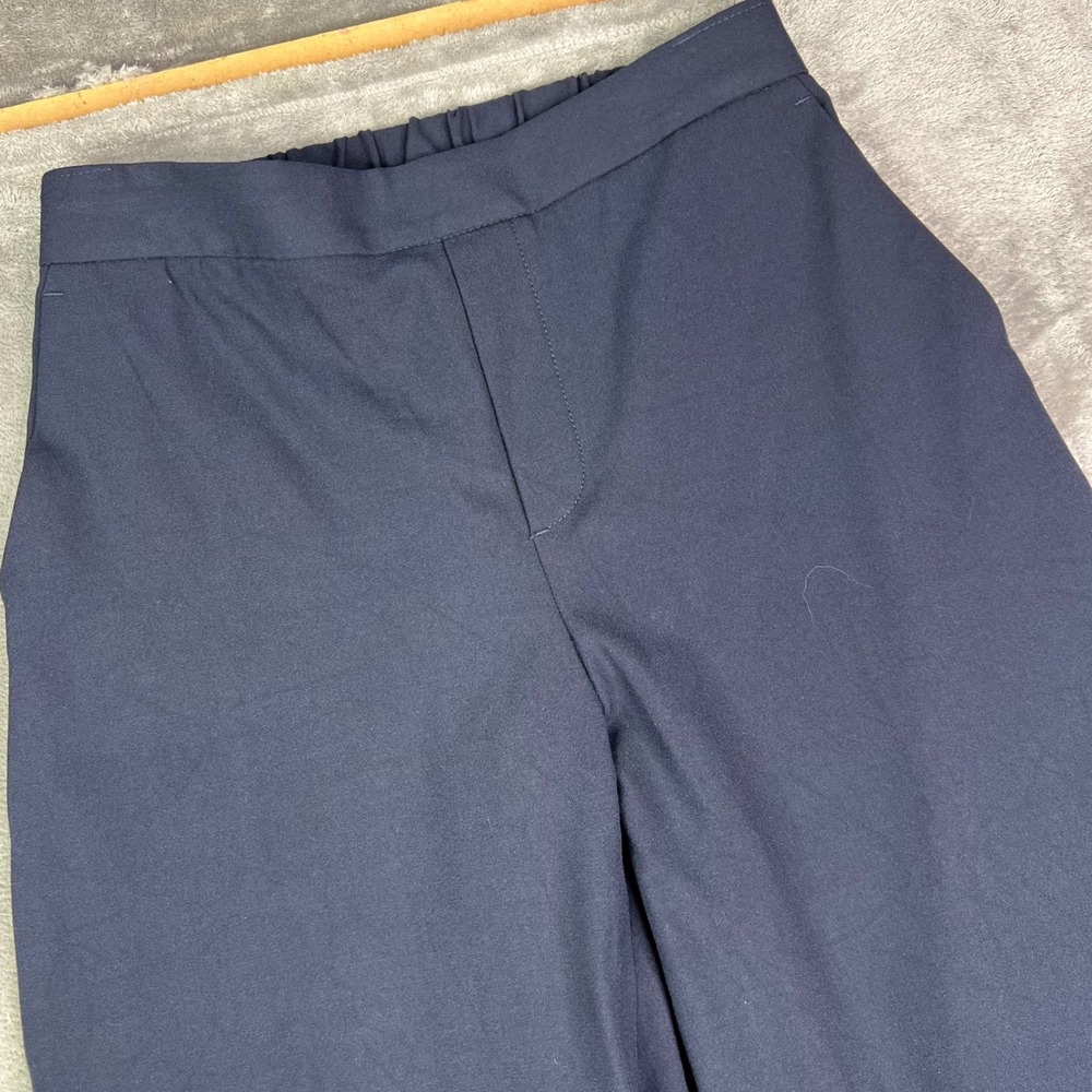 Banana Republic Hayden Wide Leg Pant Womens 6 Navy Blue Solid Stretch Trousers
